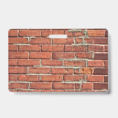 Stijlvolle rode bakstenen muur  badge (Achterkant)