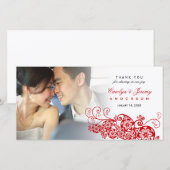 Stijlvolle rode bloemen paisley boho chique foto b bedankkaart (Voorkant / Achterkant)