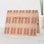 Stijlvolle rode bloemenkaart kaart (Achterkant)