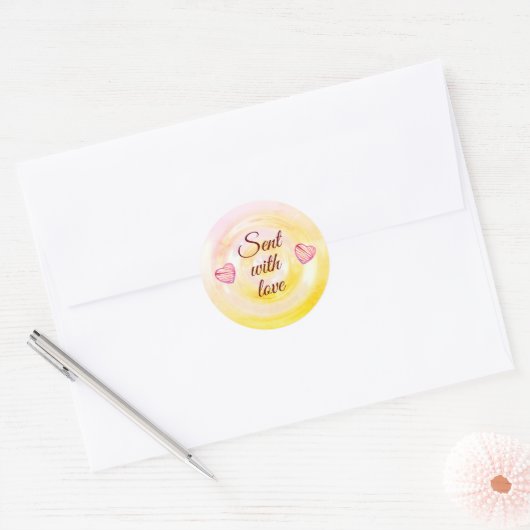 Stijlvolle rode Button - hardehandschrift Stomme c Ronde Sticker (Envelop)
