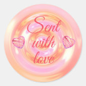 Stijlvolle rode Button-hardescriptcitaten Ronde Sticker (Voorkant)