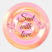 Stijlvolle rode Button-hardescriptcitaten Ronde Sticker (Voorkant)