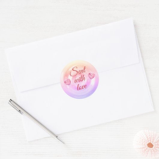 Stijlvolle rode Button-hardescriptcitaten Ronde Sticker (Envelop)