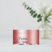 Stijlvolle Rode Chic Glamoureus met foto Professio Visitekaartje (Staand voorkant)