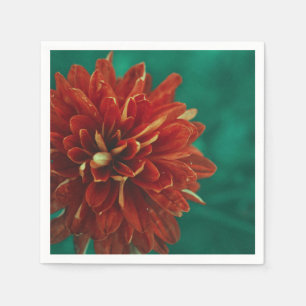 Stijlvolle rode chrysant bloem papier servet