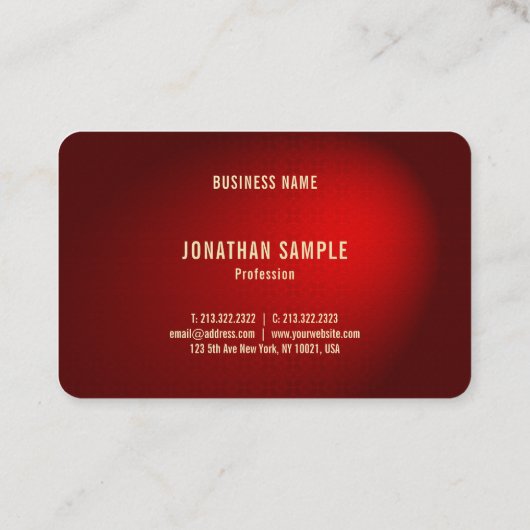 Stijlvolle rode damast gouden tekst Sjabloon chiqu Visitekaartje (Achterkant)