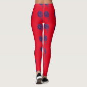 Stijlvolle rode en blauwe adelaar Modern design Le Leggings (Achterkant)