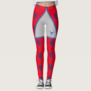 Stijlvolle rode en blauwe adelaar Modern design Le Leggings