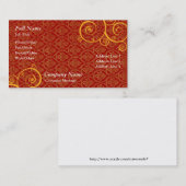 Stijlvolle rode en gouden werveling visitekaartsja visitekaartje (Voorkant / Achterkant)