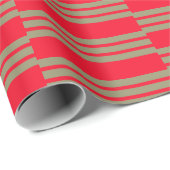 Stijlvolle rode en groene strepen cadeaupapier (Rol Hoek)