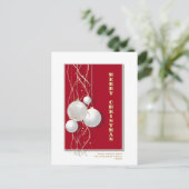 Stijlvolle Rode en Witte Kerst Briefkaart (Staand voorkant)