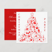 Stijlvolle Rode en Witte Kerst Kaart (Voorkant / Achterkant)