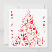 Stijlvolle Rode en Witte Kerst Kaart (Voorkant)