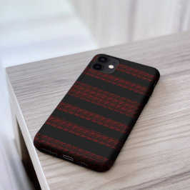 Stijlvolle rode en zwarte horizontale strepen, est Case-Mate iPhone case