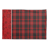 Stijlvolle rode en zwarte Tartan Plaid Pillow Hoes (Achterkant)