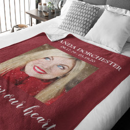 Stijlvolle Rode Foto Herdenkings- tribute Fleece Deken
