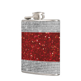 Stijlvolle rode glitters drank vinyl omwikkelde fl heupfles