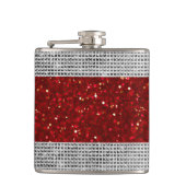 Stijlvolle rode glitters drank vinyl omwikkelde fl heupfles (Voorkant)