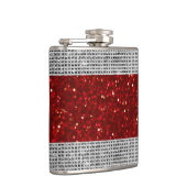 Stijlvolle rode glitters drank vinyl omwikkelde fl heupfles (Rechts)
