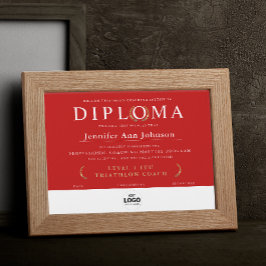 Stijlvolle rode gouden krans afstudeerdiploma