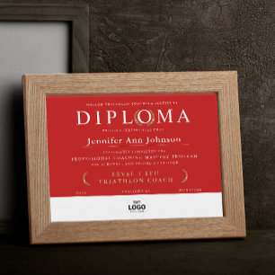 Stijlvolle rode gouden krans afstudeerdiploma
