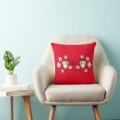 Stijlvolle rode harten bloemen gepersonaliseerd kussen (Stoel)