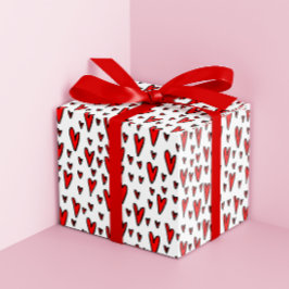 Stijlvolle rode harten patroon Valentijnse Cadeaupapier