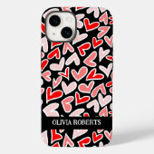 Stijlvolle rode harten Valentijnsdag gepersonalise Case-Mate iPhone Case (Achterkant)