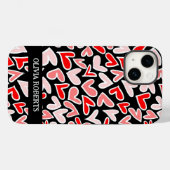 Stijlvolle rode harten Valentijnsdag gepersonalise Case-Mate iPhone Case (Achterkant (horizontaal))