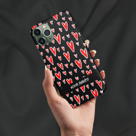 Stijlvolle rode harten Valentijnsdag gepersonalise Case-Mate iPhone 14 Hoesje