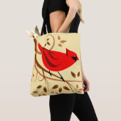 Stijlvolle rode kardinaalgeschenken tote bag (Dichtbij)