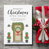 Stijlvolle Rode Kerst Open House Uitnodiging