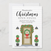 Stijlvolle Rode Kerst Open House Uitnodiging (Voorkant)
