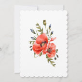 Stijlvolle rode klaproos bloem 50ste verjaardag ui kaart (Achterkant)