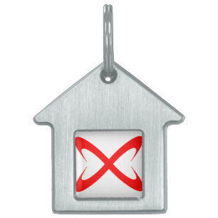 Stijlvolle rode letter X monogram Huisdieren Naamplaatje