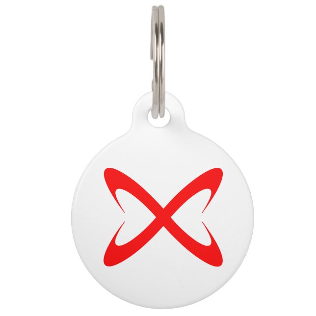 Stijlvolle rode letter X monogram Huisdierpenning (Voorkant)