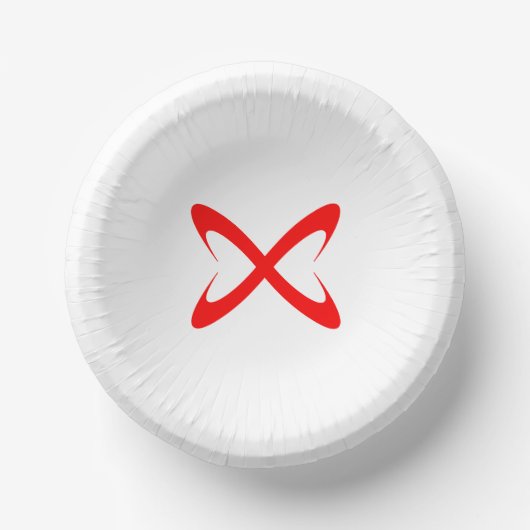 Stijlvolle rode letter X monogram Papieren Kommen (Voorkant)