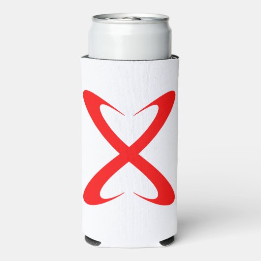 Stijlvolle rode letter X monogram Seltzer Blikjeskoeler (Seltzer Achterkant)