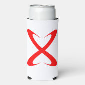 Stijlvolle rode letter X monogram Seltzer Blikjeskoeler (Seltzer Voorkant)