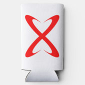 Stijlvolle rode letter X monogram Seltzer Blikjeskoeler (Achterkant)