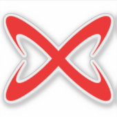 Stijlvolle rode letter X monogram Sticker (Voorkant)