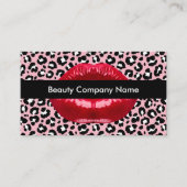 Stijlvolle rode lipstick visitekaartje (Voorkant)