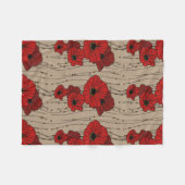 Stijlvolle rode papaver fleece deken (Voorkant (Horizontaal))