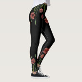 Stijlvolle rode papaverbloem gevlekt leggings (Rechts)