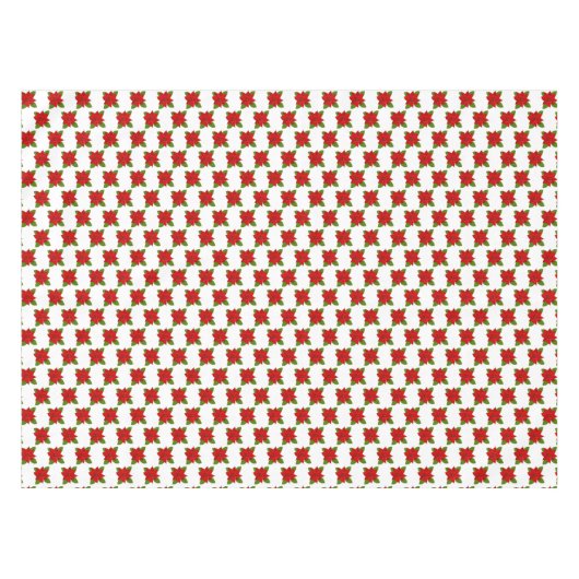 Stijlvolle Rode Poinsettia-bloemen op wit Tafelkleed (Voorkant (Horizontaal))