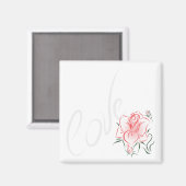 Stijlvolle Rode Roos en Liefde Magneet (Voorkant / Achterkant)