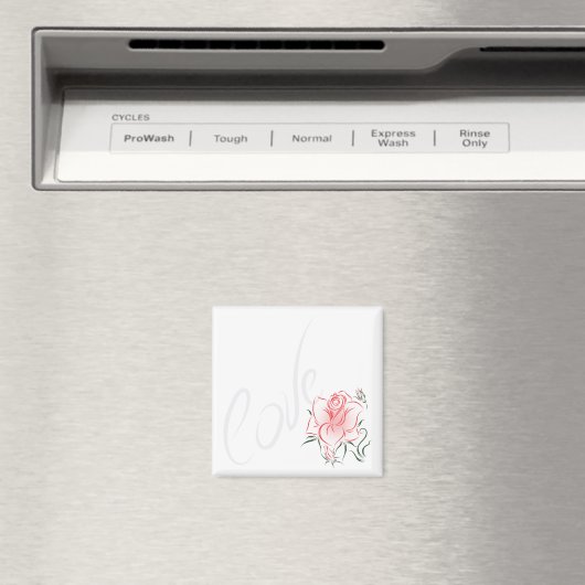 Stijlvolle Rode Roos en Liefde Magneet (Insitu (Vaatwasser))