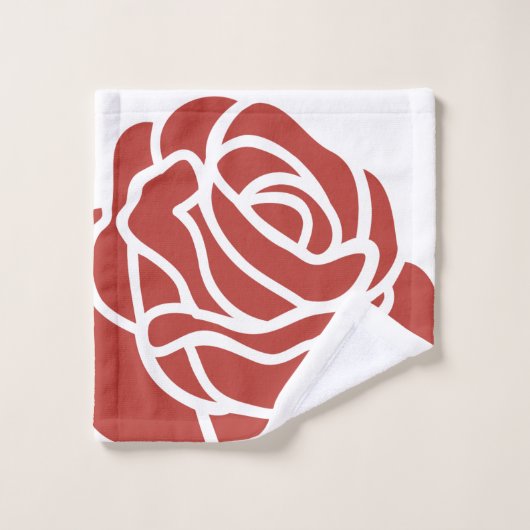 Stijlvolle rode roze op wit bad handdoek (Wasdoekje)