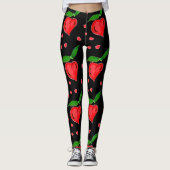 Stijlvolle rode Snoepjes harten Leggings (Voorkant)