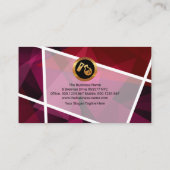 Stijlvolle rode veelhoek kristallen witgrenschemic visitekaartje (Achterkant)